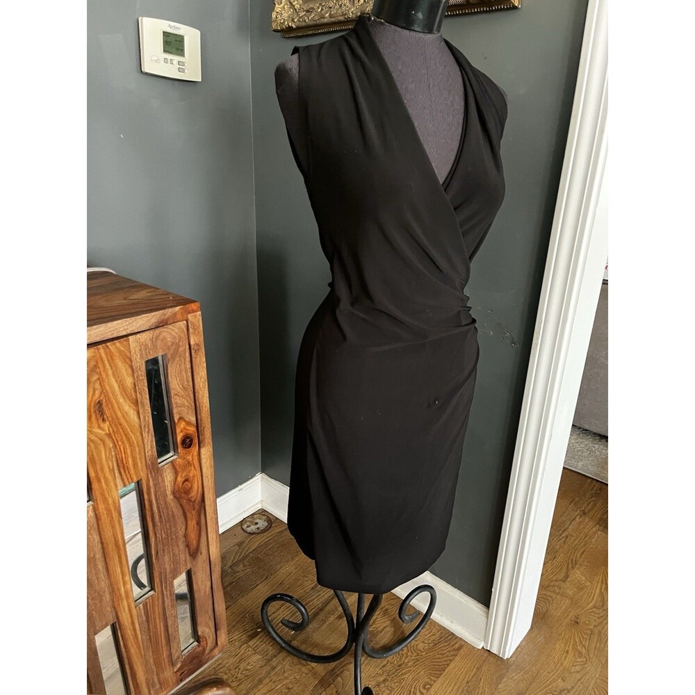 Norma Kamali Diana in Black Sz S Wedding Guest Cocktail Semi Formal Ruched Dress